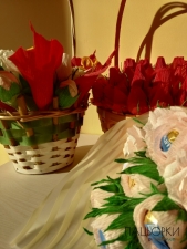 Корзини, букети з цукерок 