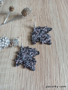 Сережки Листочки з японського бісеру