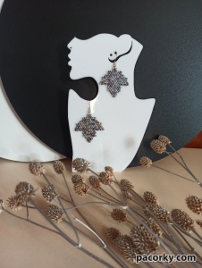 Сережки Листочки з японського бісеру