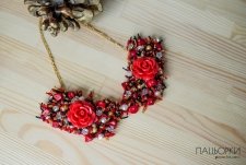 Комір із бісеру "Red Rose"