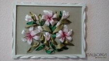 картина вишита стрічками
