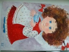 Ангел з кавою 20х30см
