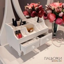 Дерев'яний комодик для косметики на 2 ящика (ручна робота) 