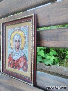 Ікона іменна вишита бісером Галина