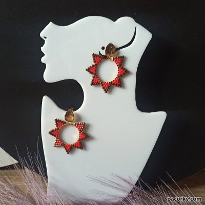 Сережки квіти з японського бісеру