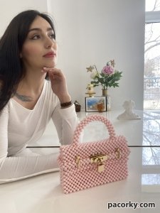 Рожева сумка з застібкою Hermes 