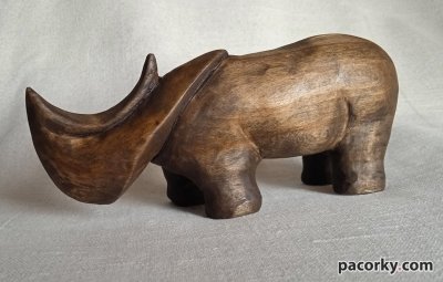 Статуетка Носоріг Rhinoceros (2), дерево, ручна робота, різьба