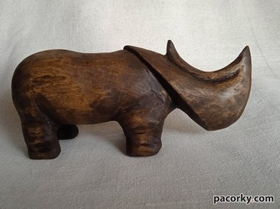 Статуетка Носоріг Rhinoceros (2), дерево, ручна робота, різьба