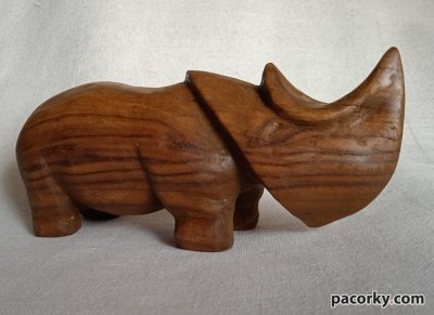 Статуетка Носоріг Rhinoceros (3), дерево, ручна робота, різьба