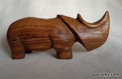 Статуетка Носоріг Rhinoceros (3), дерево, ручна робота, різьба