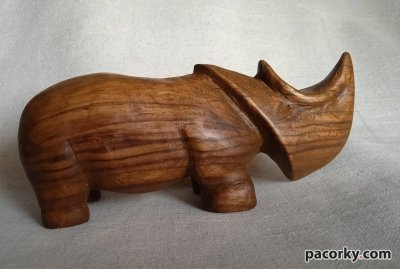 Статуетка Носоріг Rhinoceros (3), дерево, ручна робота, різьба