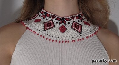 Широка етнічна силянка-комір ручної роботи