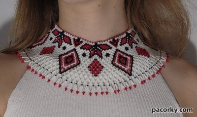 Широка етнічна силянка-комір ручної роботи