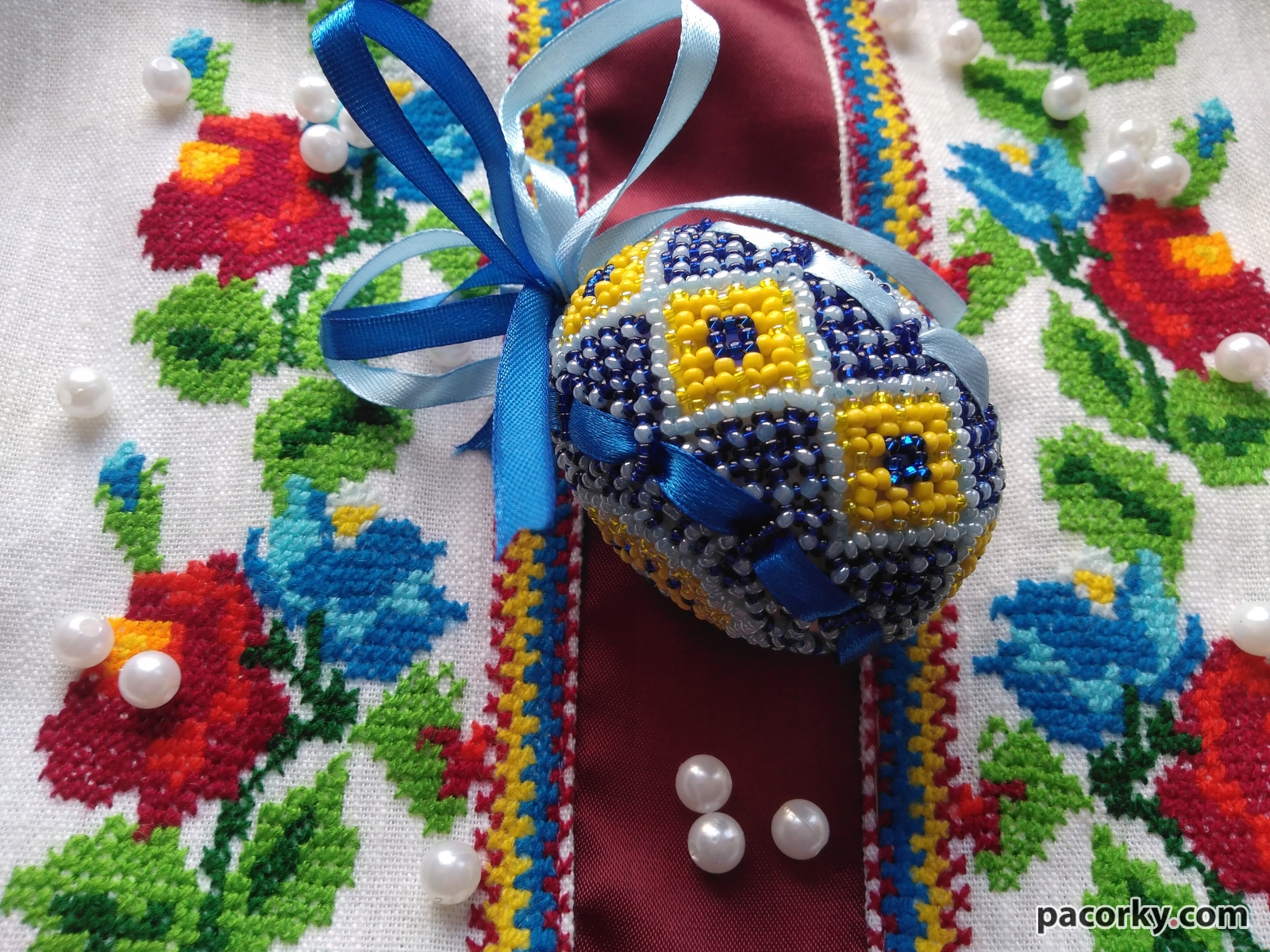 Пасха Яйце Писанка з бісеру Подарунок на Великдень 