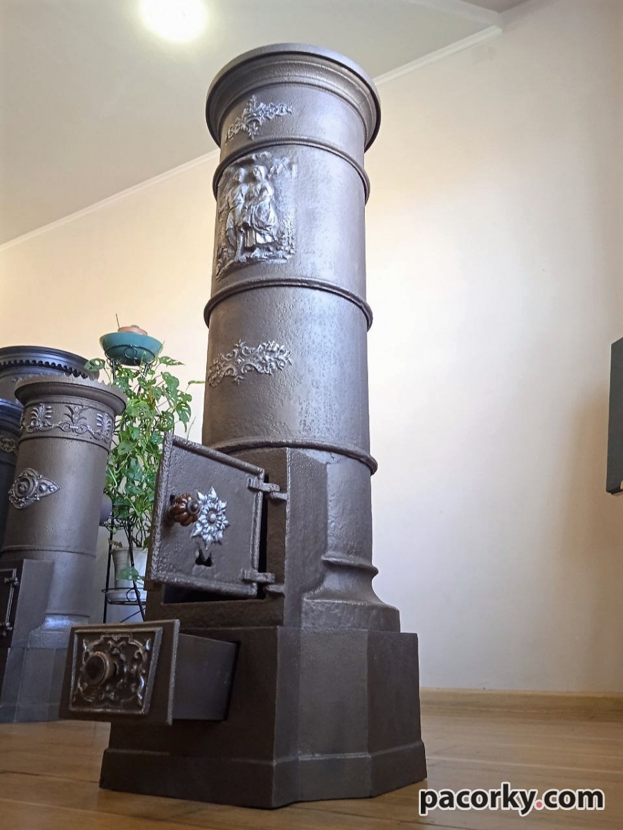 Чавунна грубка "Козак@козачка" h1140mm під дрова 33см