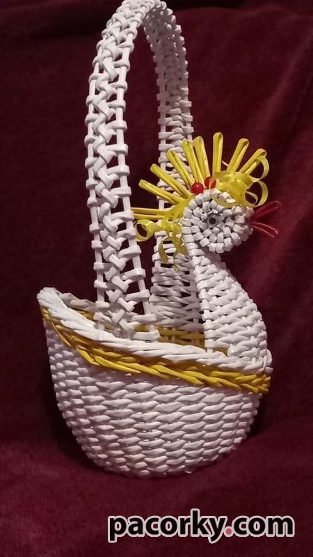 Кошик-курочка з паперової лози