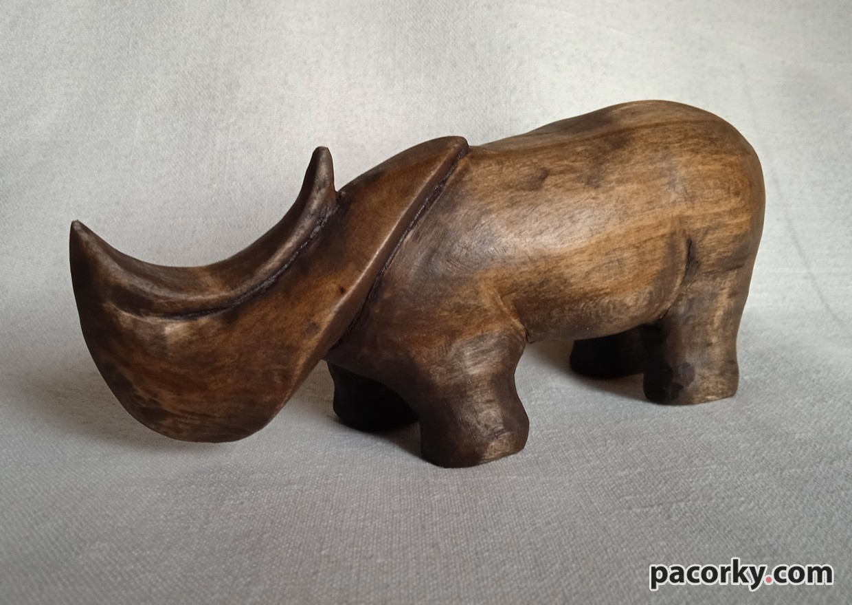 Статуетка Носоріг Rhinoceros (2), дерево, ручна робота, різьба